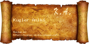Kugler Anikó névjegykártya